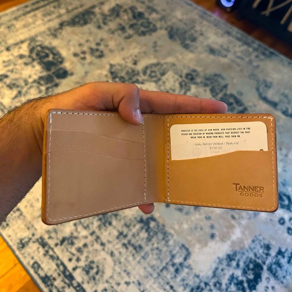 Tanner Goods Made in USA Natural Utility Bifold Wallet